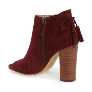 Halogen burgendy suede booties